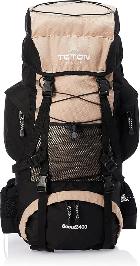 TETON 55L Scout Internal Frame Backpack for Hiking, Camping, Backpacking, Rain Cover Included