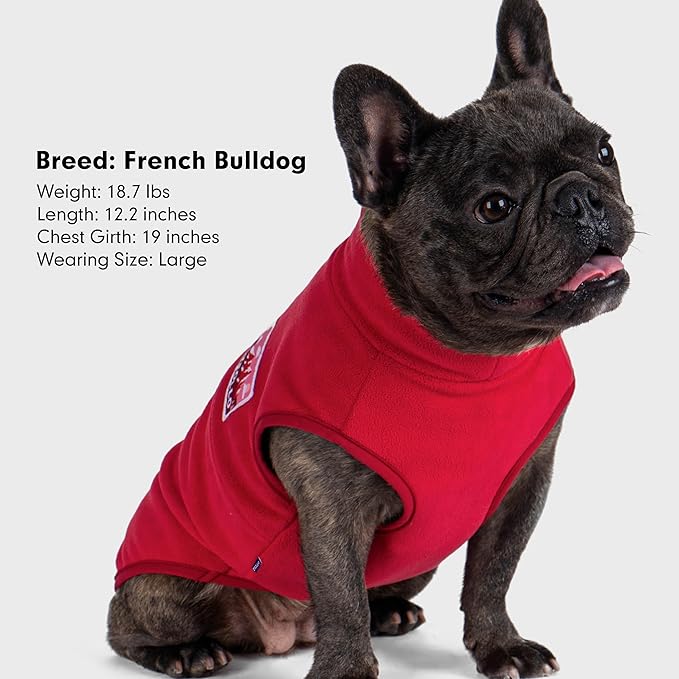 cyeollo Dog Sweaters for Small Dogs, Turtleneck Fleece Christmas Dog Sweater Stretchy Pullover Dogs Jacket Vest Lightweight Soft Warm Winter Pet Clothes Boy Girl, Red M