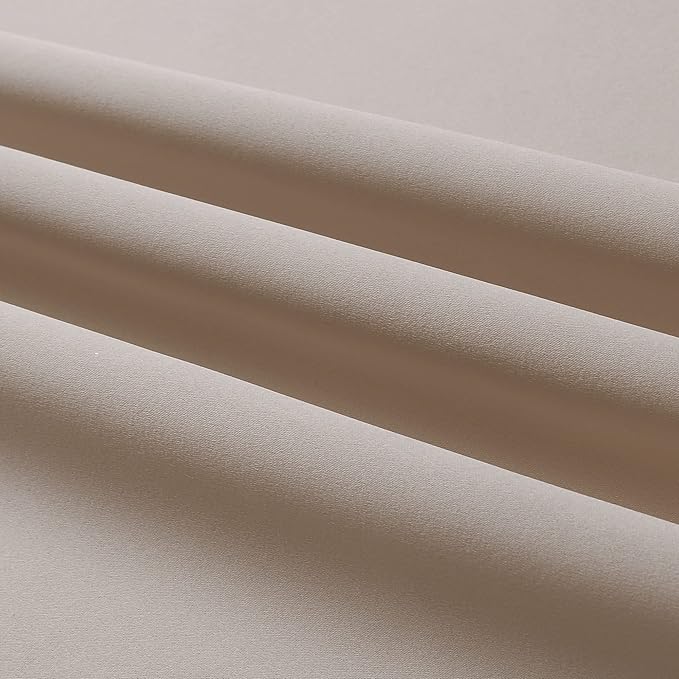 DUALIFE Light Coffee Color Curtains for Bedroom Light Brown Blackout Curtain Panels 120 Inch Thermal Insulated Room Darkening Solid Widow Drapes Grommet Top 60Wx120L 2 Panels Set