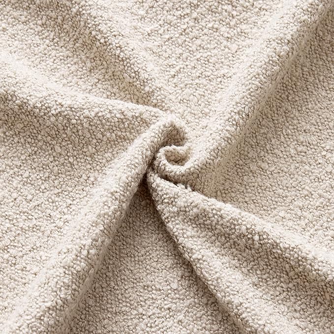 ANRODUO Pack of 2 Textured Boucle Throw Pillow Covers Soft Oatmeal Euro Decorative Accent Solid Pillow Cases Cozy Modern Couch Cushion Case for Chair Sofa Bedroom Living Room Home Decor, 24 x 24 Inch