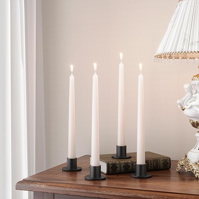 6 Pcs Black Candle Holder - Elegant Taper Candle Holders, Classic Candlestick Holders for Table Centerpiece, Festive Christmas Mantel Display or Sophisticated Home Decor