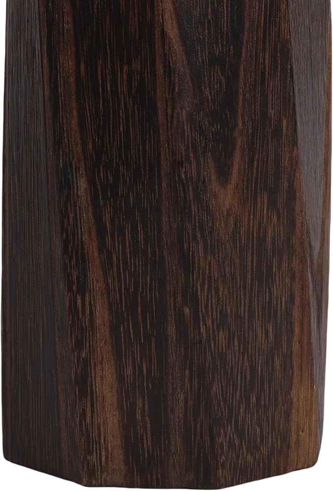 Handcrafted Natural Wood Vase | Eco-Friendly Home Decor | Unbreakable Rustic Flower Vase for DIY Painting | 9.5" Wooden Decorative (vase Wood Color)