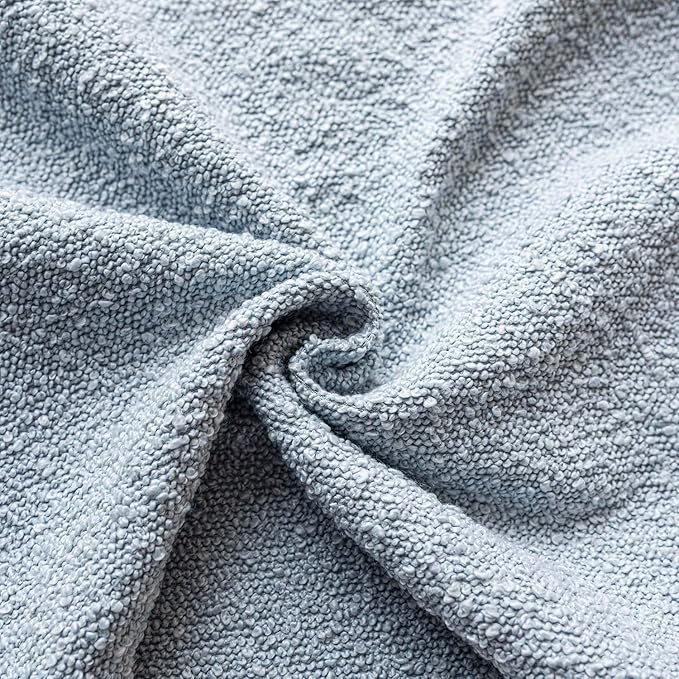 Foindtower Modern Textured Boucle Lumber Throw Pillow Covers Accent Solid Decorative Pillow Cases Cozy Couch Cushion Case for Sofa Bed Living Room Home Decor, 12 x 20 Inch, 1PC, Light Blue