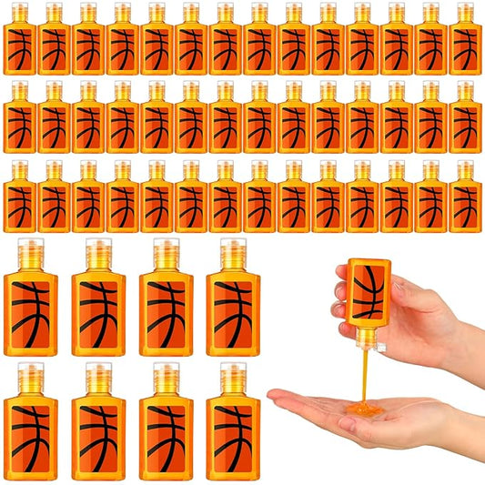 50 Pcs Basketball Mini Hand Sanitizer Bulk Travel Size Small Hand Sanitizer 1 Fl oz for Basketball Party Supplies Team Players Senior Night Sports Birthday Gifts