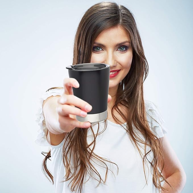Personalized 12 oz. Itsy Vacuum Insulated Travel Mugs - 24 Pack - Custom Text, Logo - Black