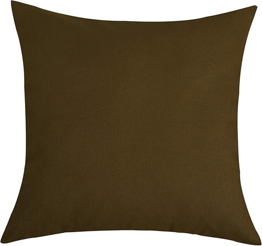 TangDepot Cotton Solid Throw Pillow Covers, 18" x 18" , Coffee, 1 Count (Pack of 1)