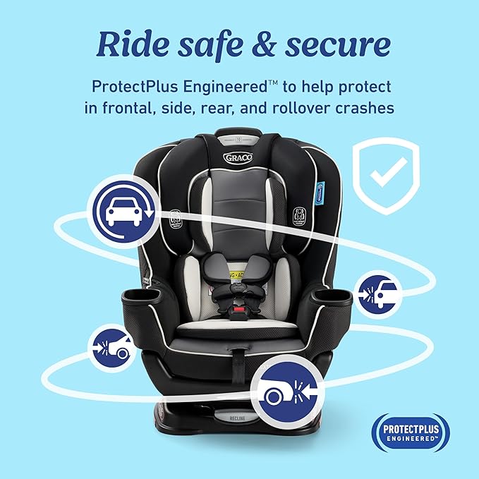 Graco Extend2Fit Convertible Baby Car Seat, Rear and Forward Facing, Adjustable Extension Panel for Extra Legroom, Redmond