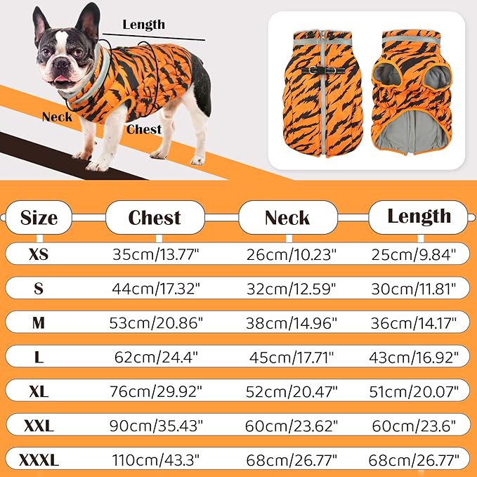 OUOBOB Dog Coats for Small Dogs, Puppy Coat, Warm Winter Jacket, XS Dog Coat with Harness Built in, Waterproof Pet Cold Weather Coats, Puppy Winter Clothes Snowsuit Chihuahua Maltese,XS