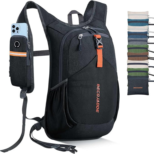 BECOJADDE 20L Small Hiking Backpack for Men Women Foldable Packable Back Pack Ultralight Hiking Daypack for Travel Camping Outdoor, Black