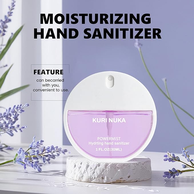 Hand Sanitizer Spray,Power Mist Hydrating Hand Sanitizer Spray, 2-piece set (Lavender,Vanilla), Travel Size