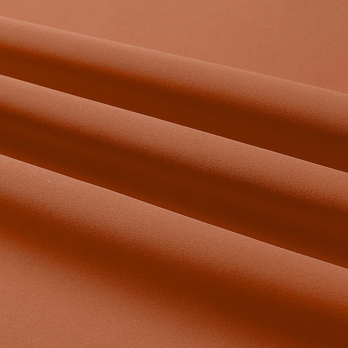 DUALIFE Rust Blackout Curtain for Living Room 108 Inches Long Burnt Orange Solid Curtains for Bedroom Thermal Insulated Grommet Window Treatment Panels Large Windows 60x108 Inch Length