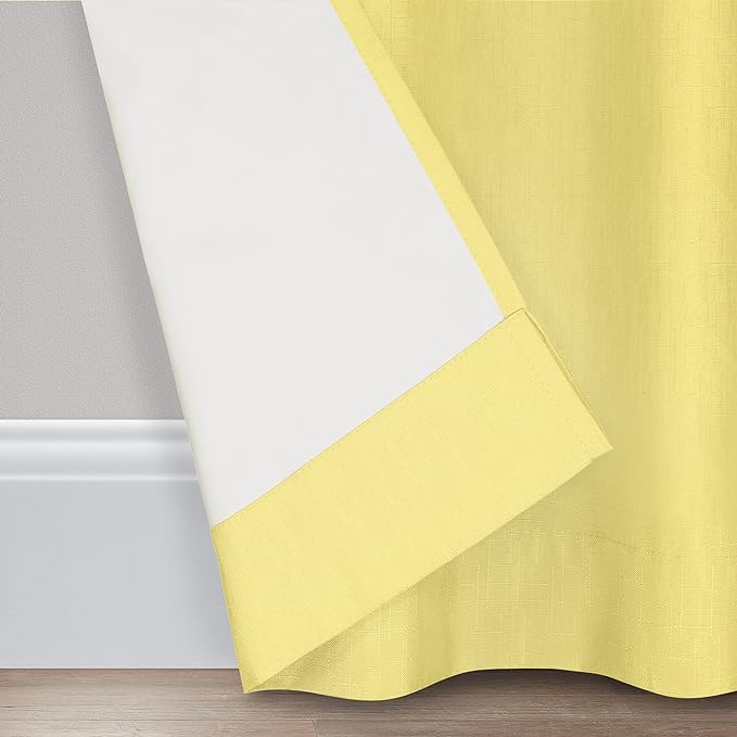 ECLIPSE Kendall Modern Blackout Thermal Rod Pocket Window Curtain for Bedroom or Living Room (1 Panel), 42" x 54", Lemon