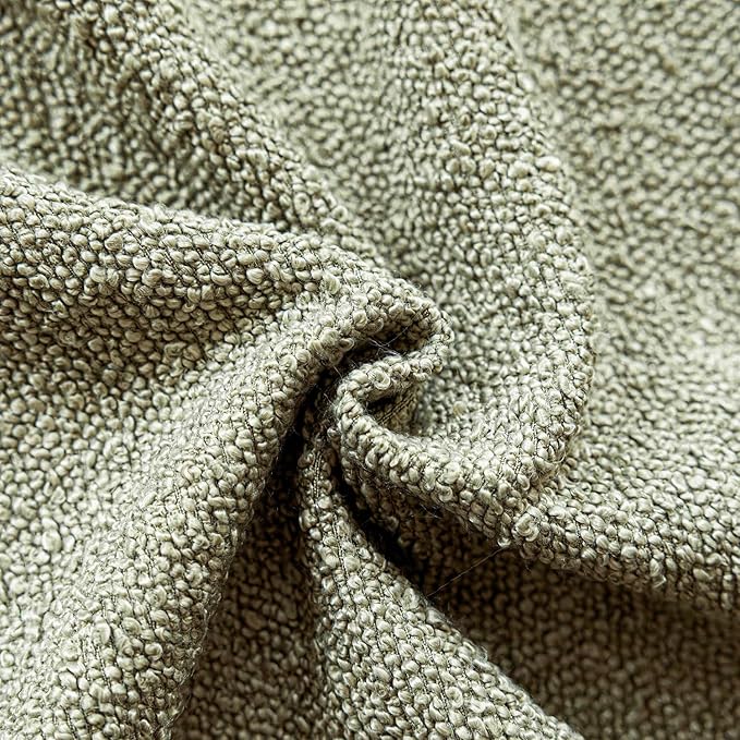 Foindtower Decorative Textured Boucle Throw Pillow Covers Accent Solid Pillow Cases Neutral Soft Cozy Couch Cushion Case for Chair Sofa Bedroom Living Room Home Decor 18x18 Inch,1PC,Dirty Sage Green