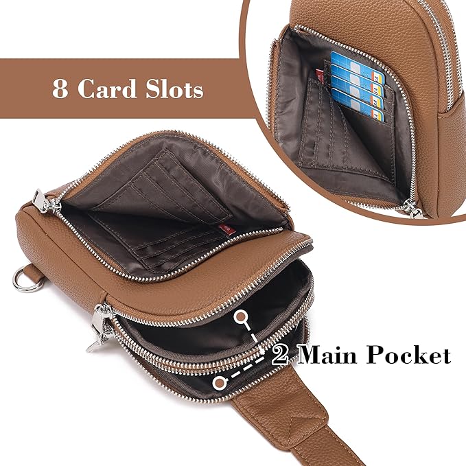 INICAT RFID Blocking Sling Bag Anti Theft Crossbody Bags Women Valentine's Day Gifts Travel Purses Vegan Leather