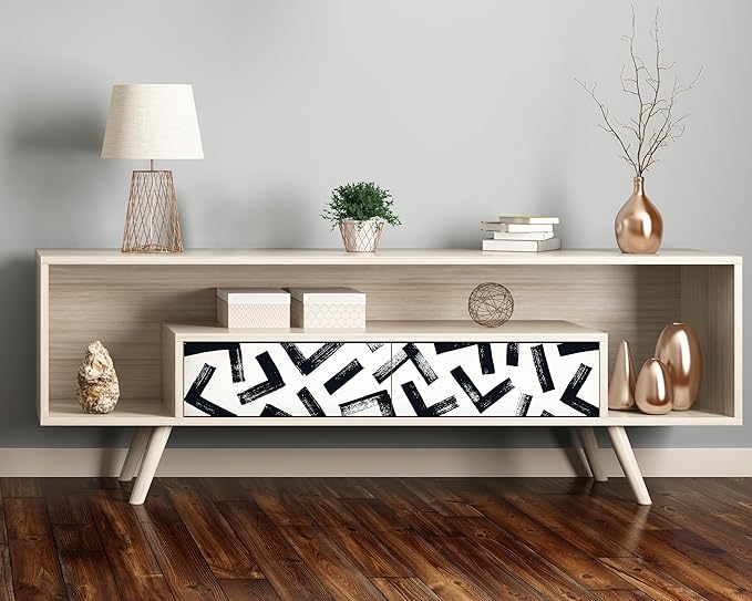 FLFK Black and White Design Wallpaper Border - Peel and Stick Wall Paper, Self Adhesive Removable PVC Borders Sticker, Modern Waterproof Trim for Home Decor, 7" x 240"