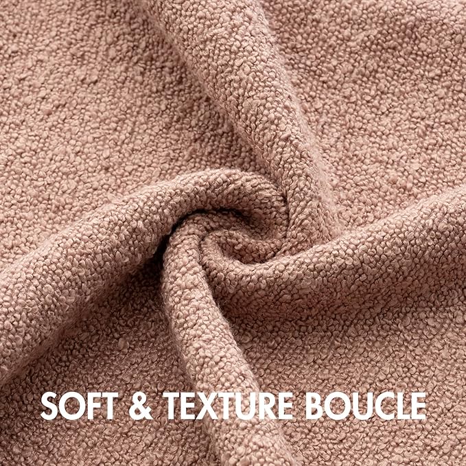 MIULEE 20x20 Inch Decorative Pillow Covers for Couch Bed Set of 2 Textured Boucle Neutral Spring Throw Pillows Valentine Blush Pink Accent Solid Cushion Pillowcases Sofa Livingroom Home Decor