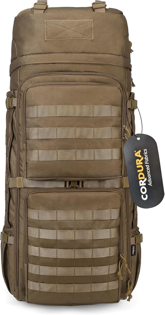 Mardingtop 75L Military Internal Frame Backpack for Men, Cordura Tactical Backpack with Recco for Snowboarding,Hiking,Camping