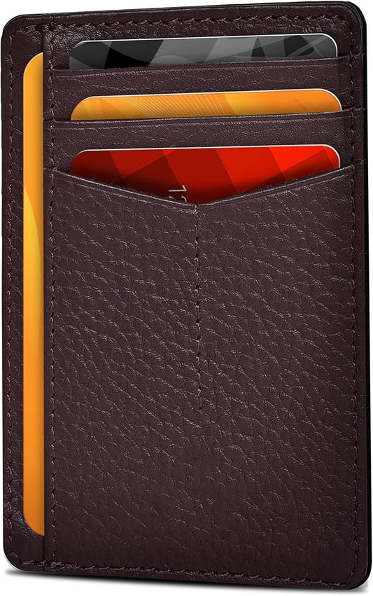 Oak Leathers Leather Slim Minimalist Wallet for Men & Women RFID Front Pocket Leather Card Holder Wallets