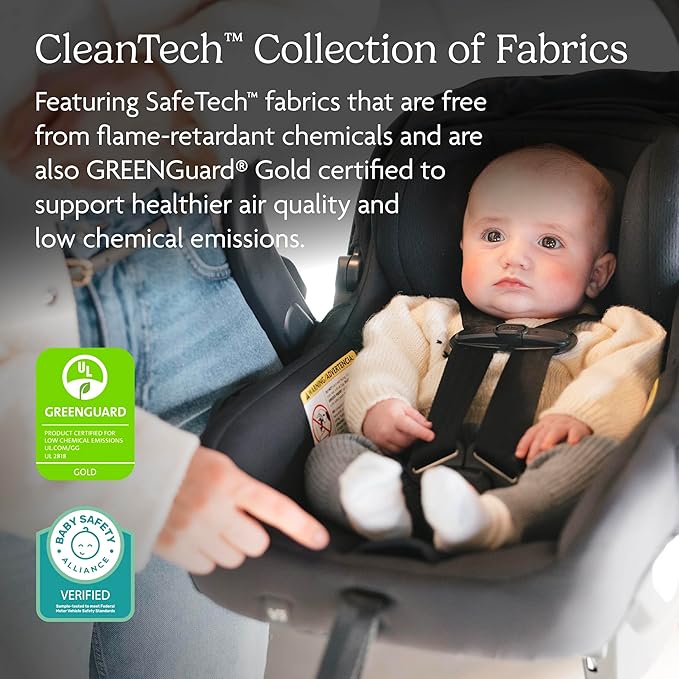 UPPAbaby Mesa V3 Infant Car Seat - Easy Installation + SmartSecure Technology - Attaches to Stroller | Base + Infant Insert Included - Evelyn (Meadow Green)