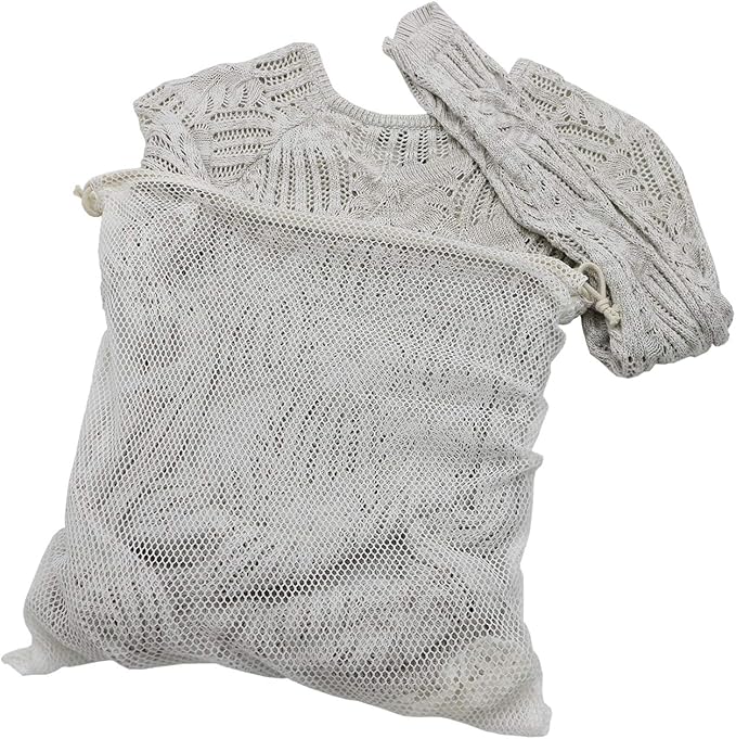 Simple Ecology Organic Cotton Mesh Laundry Bag; Machine Washing Bags for Delicates, Lingerie and Garments, X-Small 2 pack