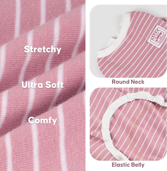KYEESE Dog Pajamas Striped Clothes Pet PJS Lightweight Doggie Jammies 4 Legs Outfit Soft Dog Pajamas Cozy Pet Clothes Onesie Comfortable PJS for Medium Dogs Doggie Onesie,Green Striped, XX-Large