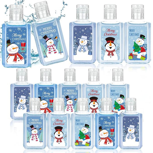 50 Pcs Christmas Mini Hand Sanitizer Bulk Christmas Gifts Favors 1fl oz Travel Size Hand Soap Gifts Small Hand Sanitizer Thank You Gifts for Xmas Goodie Bags Stocking Stuffers (Snow Man)