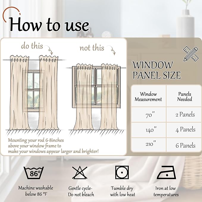 Lajode Sage Green Blackout Curtains for Living Room - Spring Linen Curtains 84 Inch Length Thermal Insulated Privacy Burlap Window Drapes for Bedroom Scandinavian Farmhouse, 2 Panels Each 52" Wide