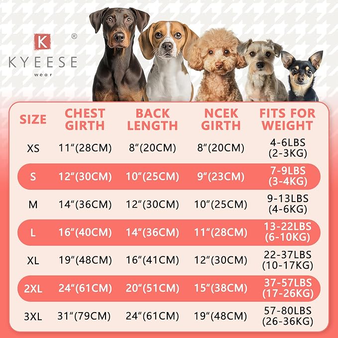 KYEESE Dog Pajamas Velvet Dog Pajamas for Medium Dogs Red Buffalo Check Pet Pjs Comfy Pet Costume Warm Pets Outfit Stretchy Pet Jammies Velvet Pets Onesie Soft Dogs Clothes,XXL
