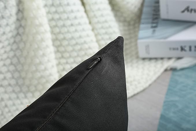 TangDepot Handmade Decorative Solid 100% Cotton Canvas Throw Pillow Covers/Pillow Shams, (28"x28", Charcoal Gray)