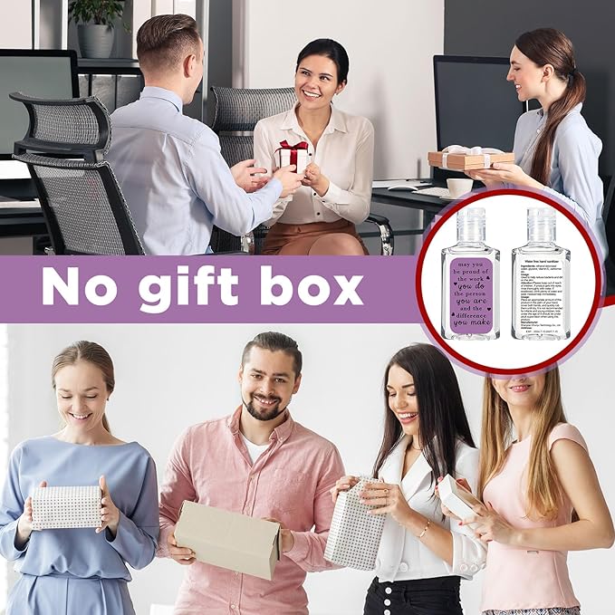 50 Pcs Thank You Gifts for Coworker Mini Hand Sanitize Gel Bulk Scent Hand Sanitizer Travel Size Inspirational Appreciation Gifts for Party Supplies Friends Teacher Employee