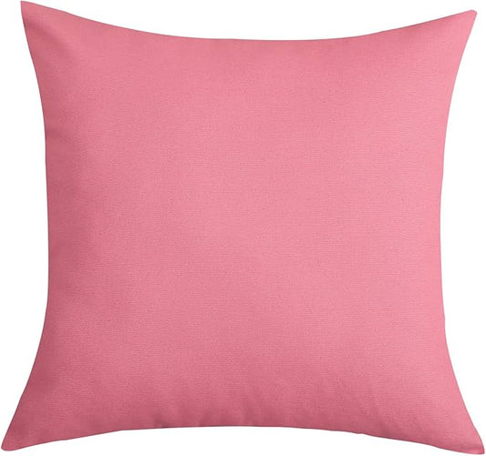 TangDepot Handmade Decorative Solid 100% Cotton Canvas Throw Pillow Covers/Pillow Shams, (28" x28" , Pink, 1 Count (Pack of 1))