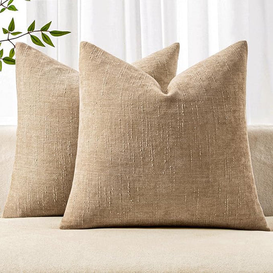 MIULEE Pack of 2 Decorative Throw Pillow Covers Soft Chenille Throw Pillows Solid Textured Cushion Covers for Couch Sofa Bedroom Living Room 20x20 Inch,Starfish