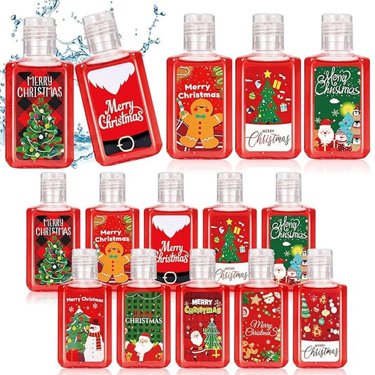 50 Pcs Christmas Mini Hand Sanitizer Bulk Christmas Gifts Favors 1fl oz Travel Size Hand Soap Gifts Small Hand Sanitizer Thank You Gifts for Xmas Goodie Bags Stocking Stuffers (Classic)
