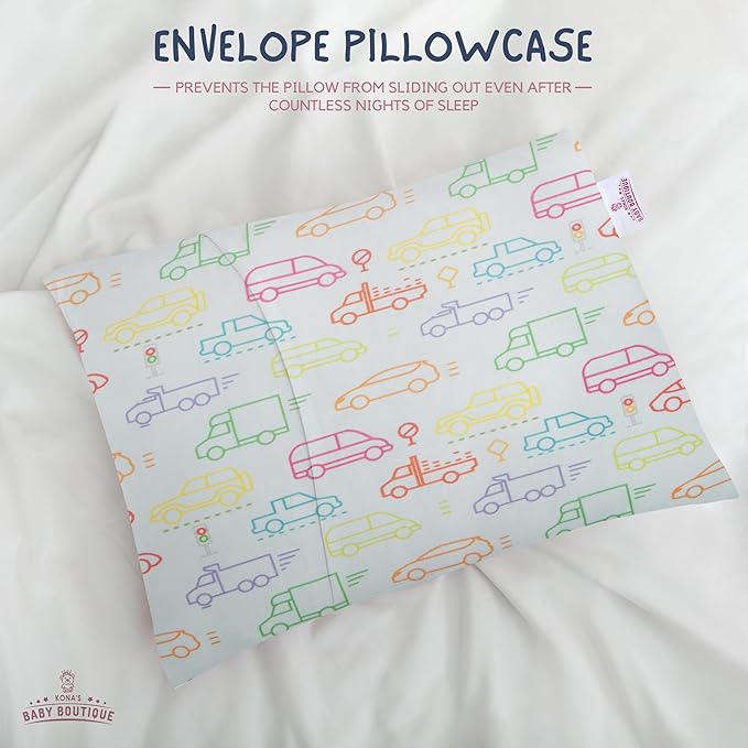 Kona's Perfect Toddler Pillow - Softest Pillowcase, 13 x 18 inch, Ages 2-3
