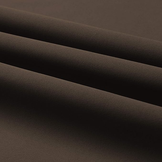DUALIFE Brown Curtains 84 Inches Long Coffee Color Blackout Curtains with Grommet Thermal Insulated Room Darkening Solid Widow Curtain Panels/Drapes for Bedroom 42x84 Inch 2 Panels