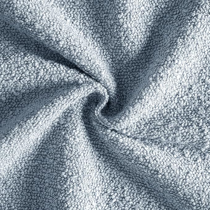MIULEE 22x22 Inch Decorative Euro Sham Throw Pillows for Bed Set of 2 Textured Boucle Neutral Winter Throw Pillow Covers Light Blue Accent Solid Euro Couch Pillowcases Sofa Livingroom Home Decor