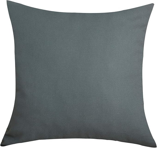 TangDepot Handmade Decorative Solid 100% Cotton Canvas Throw Pillow Covers/Pillow Shams, (24" x24" , Steel Grey, 1 Count (Pack of 1))