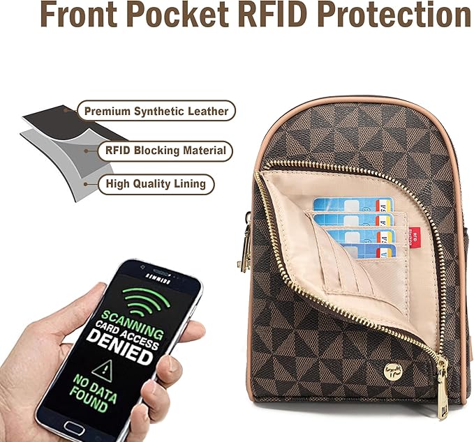 INICAT RFID Blocking Sling Bag Anti Theft Crossbody Bags Women Valentine's Day Gifts Travel Purses Vegan Leather