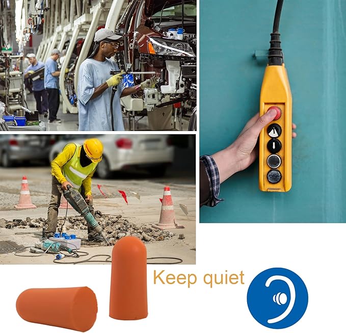 Fan Wu Soft Foam Earplugs 50 Pairs – 32dB Noise Reduction for Sleeping, Travel & Work | Slow Rebound Comfort Fit | Latex-Free Hearing Protection | Orange Color | Standard Size