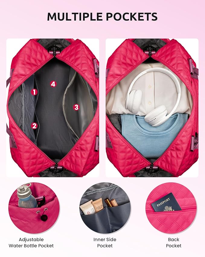 Vogewood Birthday Gifts for 3 4 5 6 7 8 9 10 11 12 13 Year Old Girls-Initial Travel Bag with Shoe Compartment, Weekender Bag, Overnight Bag for Women, Letter Travel Bag with Makeup Bag (Letter L)