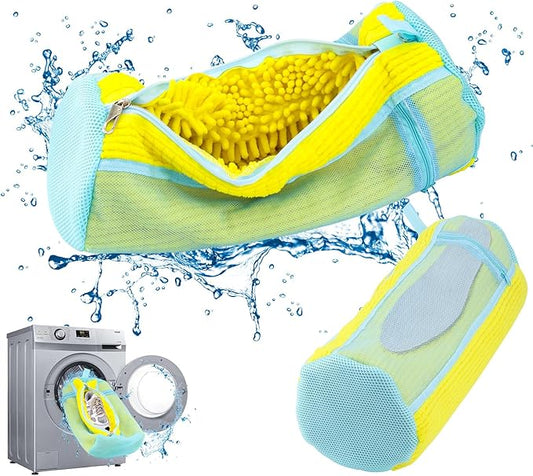 Shoe Washing Bags for Washing Machine – Durable Shoe Washing Machine Bags for All Shoe Types Sizes (Large Yellow 2PCS）