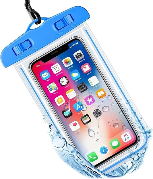 Sriyso Floating Universal Waterproof Phone case 2 Pack-Up to 7.0",Adjustable Lanyard Phone Pouch,Cellphone Dry Bags for Vacation Beach Pool Kayak Cruise Travel Essentials（Blue