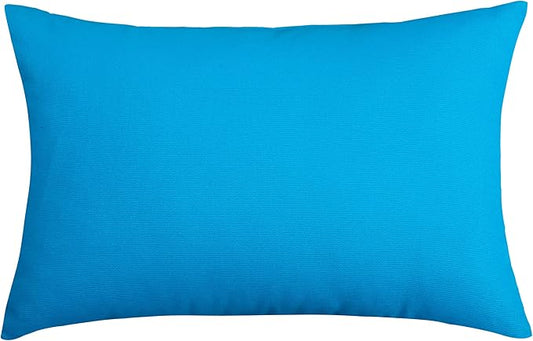 TangDepot Handmade Decorative Solid 100% Cotton Canvas Throw Pillow Covers/Pillow Shams, (12" x20" , Pacific Blue, 1 Count (Pack of 1))