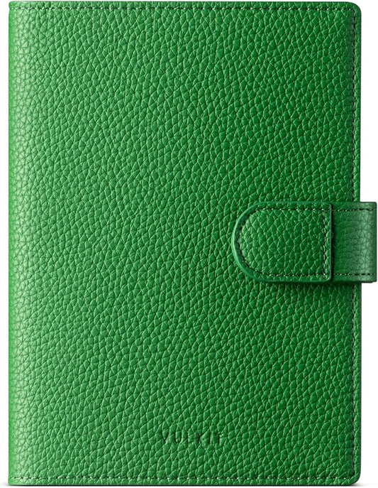 VULKIT Leather Passport Wallet for 2 Passports Slim Double Passport Holder RFID Blocking Passport Travel Wallet with ID Window for Women
