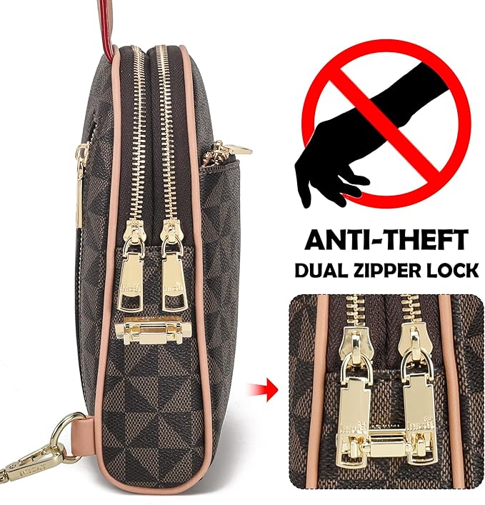 INICAT RFID Blocking Sling Bag Anti Theft Crossbody Bags Women Valentine's Day Gifts Travel Purses Vegan Leather
