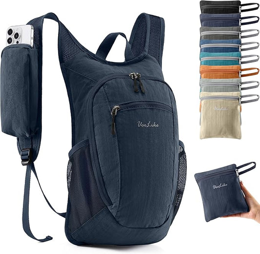 Uselike 10L Small Hiking Backpack Travel Daypack Lightweight Packable Back Pack for Women Men(Dark Navy)