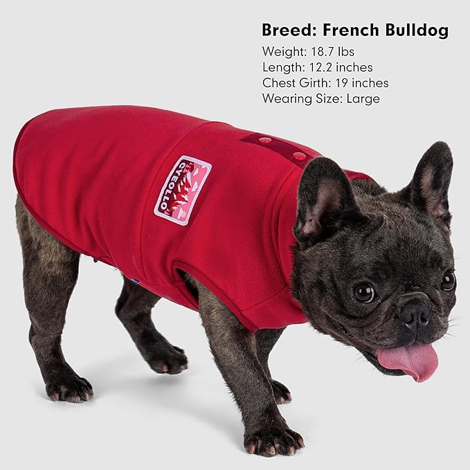 cyeollo Small Dog Christmas Sweater, Stretchy Soft Fleece Sweater Pullover Dog Vest Lightweight Turtleneck Warm Winter Doggie Clothes for Puppy Cats Apparel, Red S