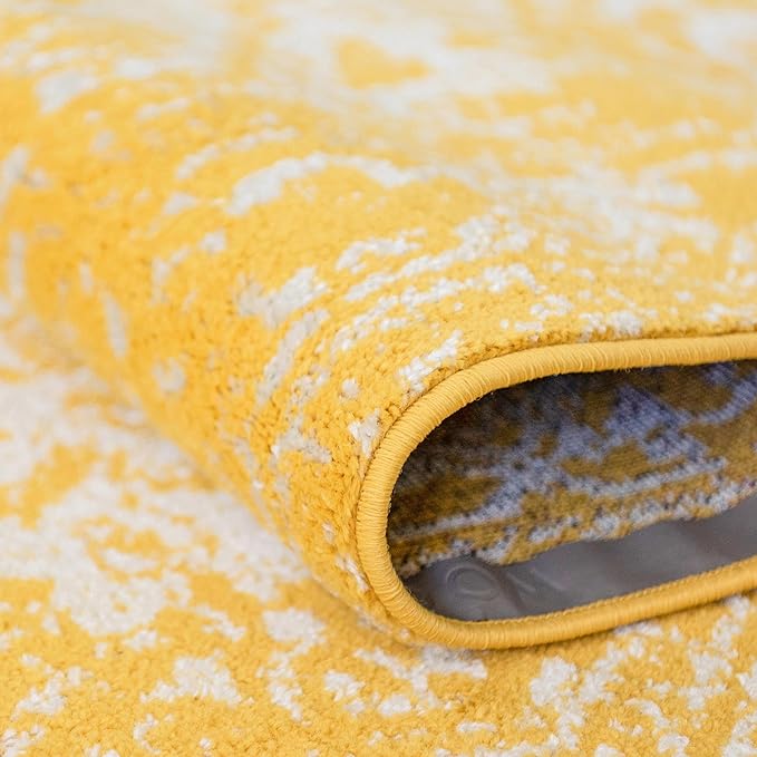 Rugs.com Arlington Collection Rug – 9' x 12' Yellow Medium-Pile Rug Perfect for Living Rooms, Large Dining Rooms, Open Floorplans