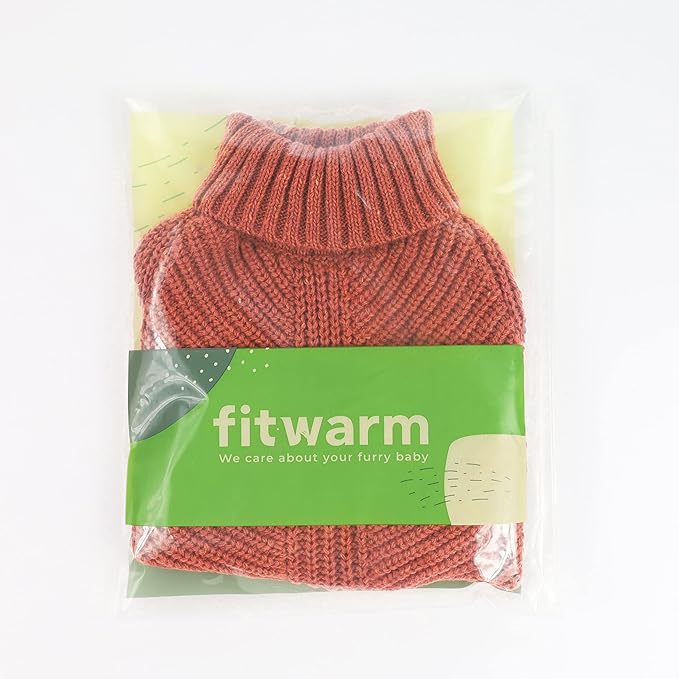 Fitwarm Thermal Knitted Dog Sweater Doggy Winter Coat Pet Clothes Doggie Turtleneck Jacket Puppy Outfits Cat Sweatshirt Red X-Large