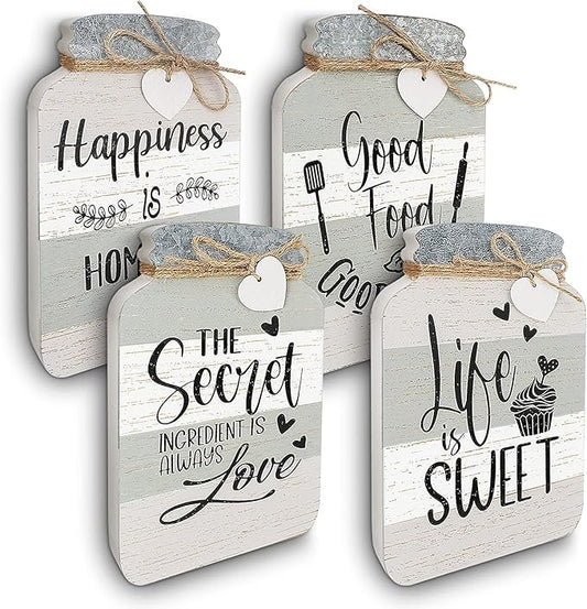 Old Shack Collection – Kitchen Wall Decor Set of 4 – Durable Kitchen Wall Art – Refined Kitchen Decor to Elevate Your Home, Crafted for Lasting Style, 8 x 5 in